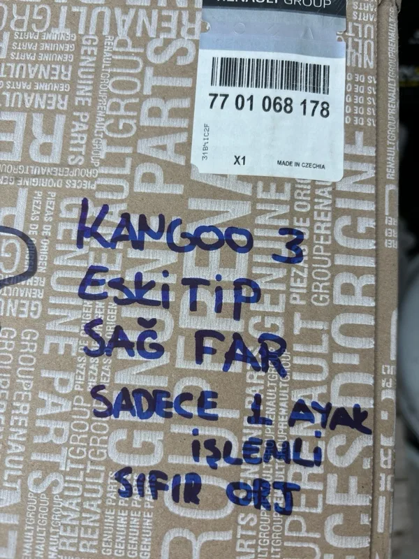 Renault Kangoo 3 Kango 3-III 2008-2012 Sağ Ön Far Lambası 7701068178 -Renault Mais çıkma parça - Aydın Otomotiv - görsel 4